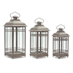 Traditional Brown Metal Lantern (Set of 3) - 1 of 4