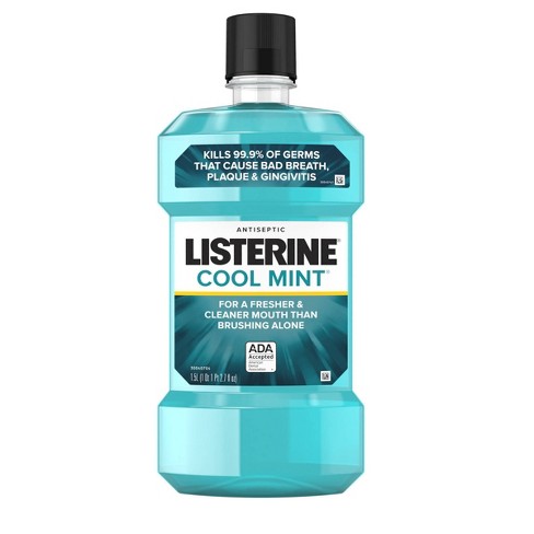 Listerine Antiseptic Mouthwash For Bad Breath & Plaque, Cool Mint