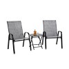 Maliang 3 Piece Patio Set, Outdoor Camping Chairs With Breathable Textilene Fabric, Folding Table With Steel Table Top - 3 of 4