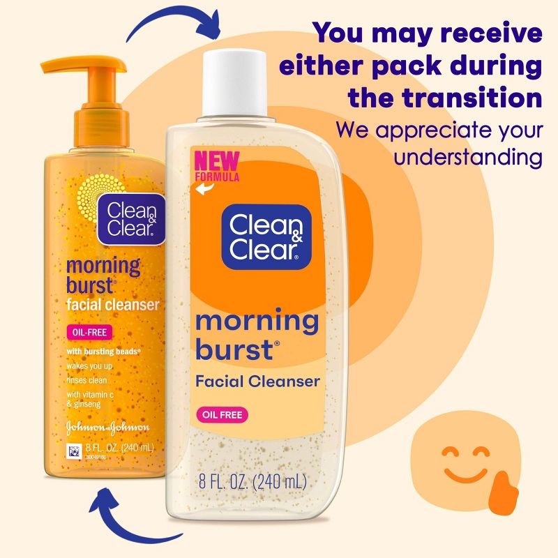 Clean &#38; Clear Morning Burst Oil-Free Facial Cleanser with Brightening Vitamin C for all Skin Types - 8 fl oz, 4 of 11