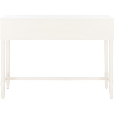 White Wood and Metal Console Table with Storage