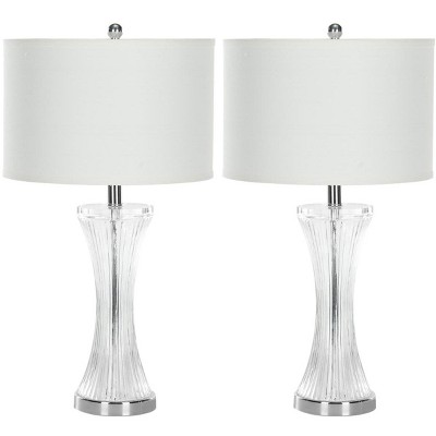 Zelda Glass Lamp (Set of 2) - 25 Inch Height - LIT4051 - Clear/White - Safavieh