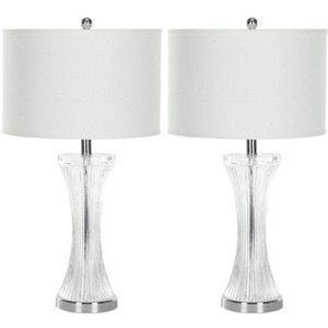 Zelda Glass Lamp (Set of 2) - 25 Inch Height - LIT4051 - Clear/White - Safavieh - 1 of 4