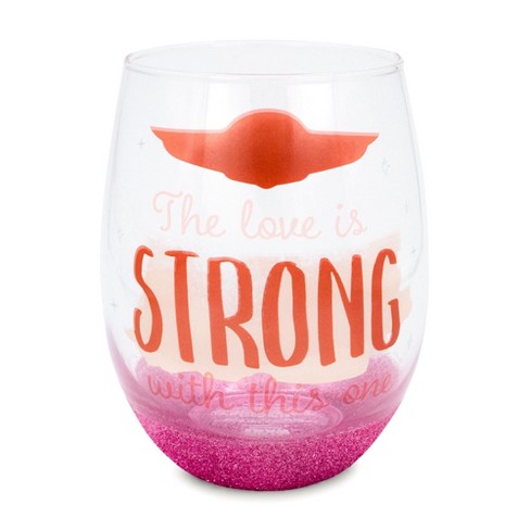 Disney Lilo & Stitch Hawaiian Flowers Teardrop Stemless Wine Glass | 20  Ounces