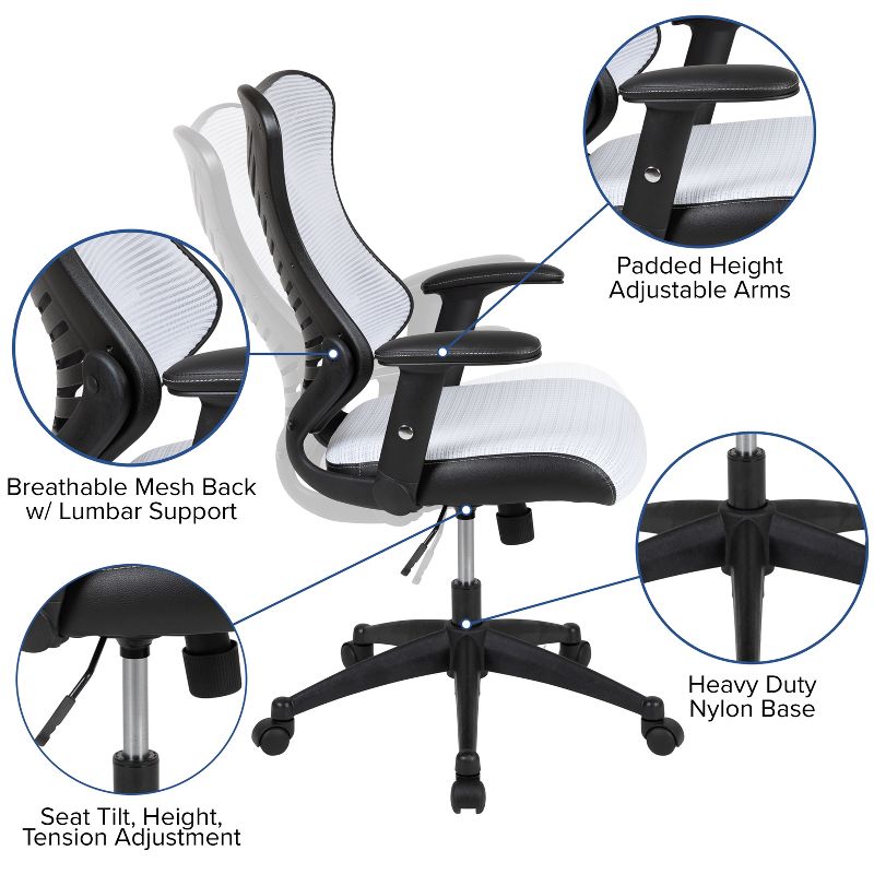 Flash Furniture High Back Designer Mesh Executive Swivel Ergonomic Office Chair with Adjustable Arms, 5 of 14