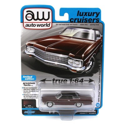 Auto World 1/64 2022 Release 4A, Luxury Cruisers - 1970 Chevrolet Impala, Black Cherry 64382-A6
