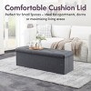 Syemin Ottomans and Benches 47" Foldable Storage Ottoman Storage Chest Large Ottoman Bench Foot Rest Stool End of Bed Foot, Grey, 47.3"*15"*15" - 4 of 4