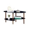 Oval Glass Coffee Table, Modern Table in Living Room Leg Tea Table, 3-layer Tempered Glass Table - 4 of 4