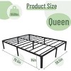 35.56 cm High Heavy-Duty Metal Bed Frame with Steel Plate Support, Screw-Free Assembly, No Box Spring Needed, Quiet, Black - 3 of 3