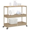 vidaXL Bar Cart 3-Tier Beige Poly Rattan and Solid Wood Acacia - 4 of 4