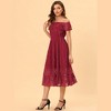 INSPIRE CHIC Women's Off-Shoulder Ruffled Short Sleeve High Waist Party Boho Floral Lace Midi Dress - 3 of 4