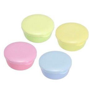 Unique Bargains Round Leakproof Lightweight Portable Soap Holder for Traveling 4 Pcs - 1 of 4