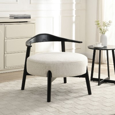 Sapphtopaz Modern Accent Chair Low Back Upholstered Lounge Chairs with Metal Legs Armchair Accent Chairs for Living Room, Bedroom, Nursery