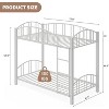 Metal Bunk Bed Twin Over Twin, Heavy Duty Bunkbeds Frame with Arched Guardrail and Safety Ladder, Sturdy Steel Bed for Kids Boys Girls, Black - 2 of 4