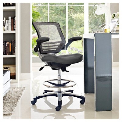 Edge Adjustable Swivel Drafting Chair with Mesh Back in Gray