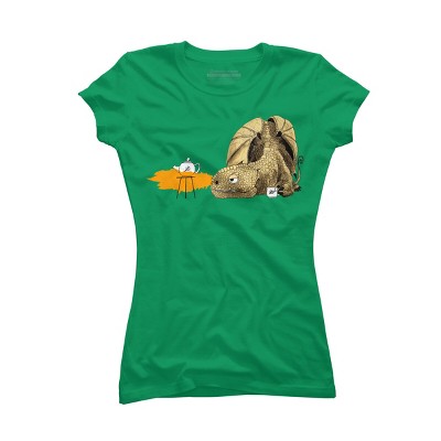Junior's Design By Humans Dragon making Tea By djrbennett T-Shirt
