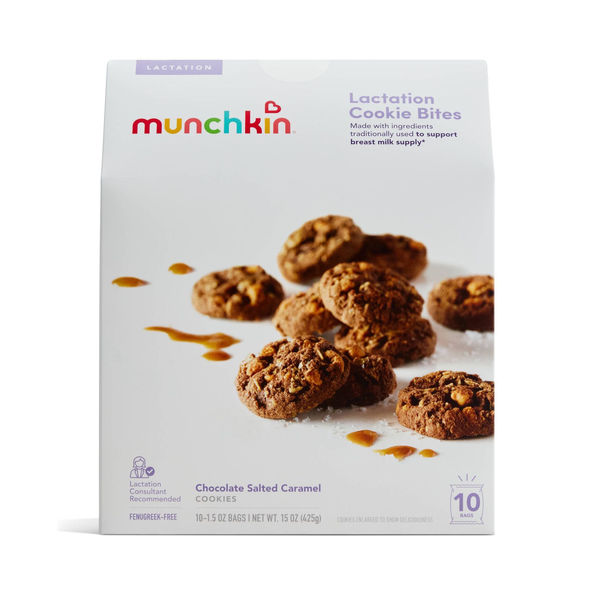 Munchkin Lactation Cookie Bites - Chocolate Salted Caramel - 15oz/10ct