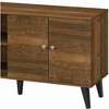 Dolonm Walnut TV Stand for TVs up to 60 in., Mid-Century Modern TV Console with 2 Shelves & Cabinet Storage, Solid Wood - 4 of 4