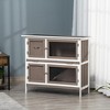 PawHut Wooden Bunny Hutch Rabbit Hutch Small Animals Habitat with Ramp, Removable Tray and Weatherproof Roof, Indoor/Outdoor - 2 of 4