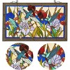 Fine Art Lighting Hummingbird & Flowers Stained Glass Window Panel – 28" x 17" Handcrafted Tiffany Style Art - 2 of 4