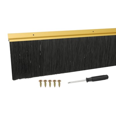 Unique Bargains Aluminum Alloy H-Shape Holder PP Bristle Rust-resistant Door Sweep 1 Pc