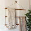 Hanging Macrame Wide Blanket Ladder Wood & Cotton by Foreside Home & Garden - 2 of 4