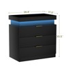 TIRAMISUBEST Nightstand with Sliding Charger & LED Lights, Modern Tech Hub for Bedrooms - 3 of 4