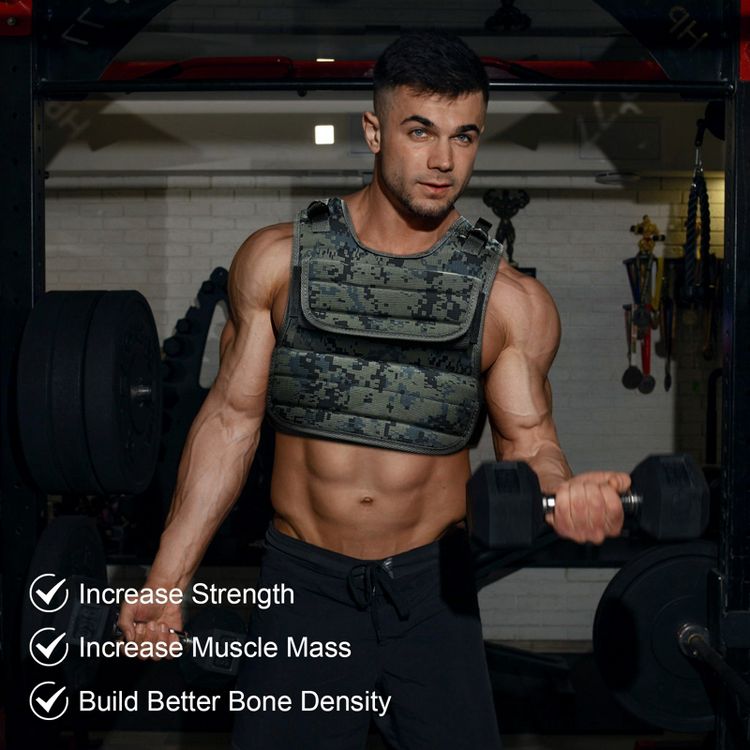 Adjustable Weighted Vest 44 LB, Weight Vest for Men,Adjustable Wearable Weights with Iron Weights for Home Workouts and Strength Training, 5 of 7