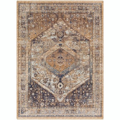 Mark & Day Inwood 3'2"x7'3" Runner Woven Indoor Area Rugs Charcoal: Stain-Resistant, Pet Friendly, Traditional Medallion Design