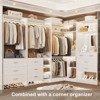 Besiost Set of 3 Closet Organizer System with Wood Drawers, 79-In Freestanding Wardrobe with Hanging Rods and Mirror - 3 of 4