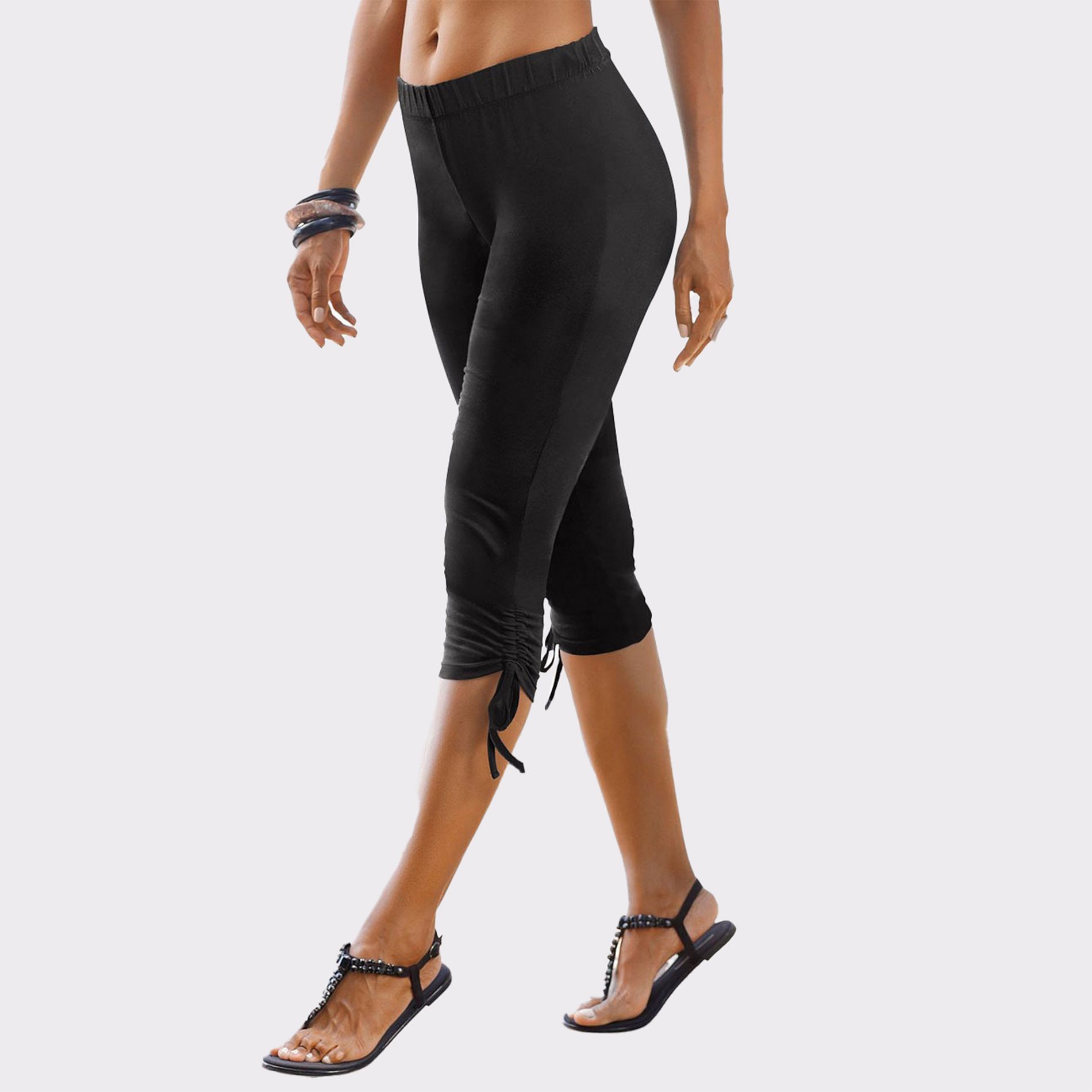 Women's Gathered Effect Capri Leggings - LASCANA