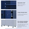 Grungis 52.7" Rolling Mobile Kitchen Island Cart with Solid Wood Top,Kitchen Island on Wheels with Towel Rack & Drawer,Island Table for Kitchen - 4 of 4