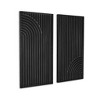 HomeRoots Set of Two Black Metal Abstract Hanging Dimensional Sculptures - 3 of 4