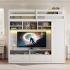 Whisen Full Size Loft Bed, Spacious Wardrobe, Drawers, Shelves & LEDs for Max Space - 2 of 4
