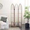 Farmhouse Wood Room Divider Screen White - Olivia & May: Elegant 3-Panel Partition, No Assembly Required - 2 of 4