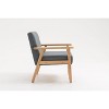 NicBex Linen Accent Chair,Upholstered Living Room Chairs with High Backrest and Solid Wood Arms,Cozy Armchair,Accent Chairs for Living Room - 3 of 4