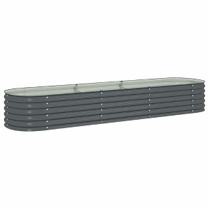 vidaXL Garden Raised Bed, Garden Planter for Flowers and, Galvanized Steel - 1 of 4