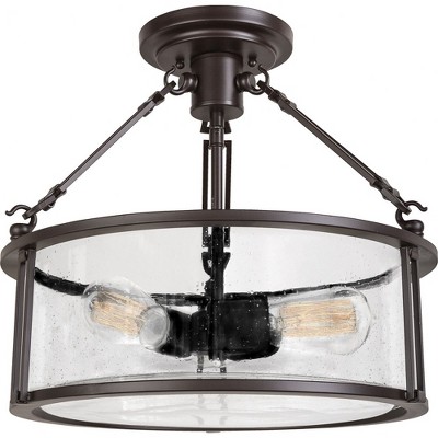 Quoizel Lighting Buchanan 3 - Light Semi-Flush Mount in  Western Bronze