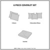 Sapphtopaz Comforter Set 6 Piece Bedding Set Floral Style Leaf Embroidered Reversible Quilt with Throw Pillows - 2 of 4
