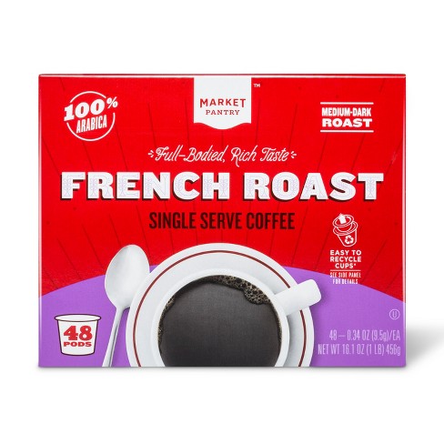 French Roast Medium Dark Roast Coffee Single Serve Pods 48ct