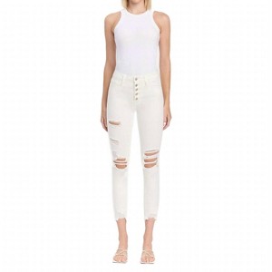 Women's Exhilaration High Rise Distressed Button Fly Skinny Jeans - FLYING MONKEY - 1 of 4