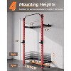 Folding Squat Rack Wall Mounted for Home Gym Garage, 1000 Pounds Capacity, 2.36" x 2.36" Power Rack with Pull Up Bar, J-Hooks and 360° Landmine - 3 of 4