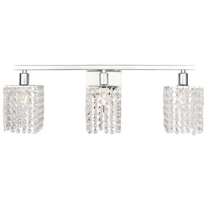 Elegant Lighting Phineas 3 light Chrome and Clear Crystals wall sconce
