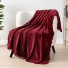 PAVILIA Fleece Pom Pom Blanket Throw for Sofa Bed, Soft Lightweight Pompom Fringe Blanket for Couch - 4 of 4