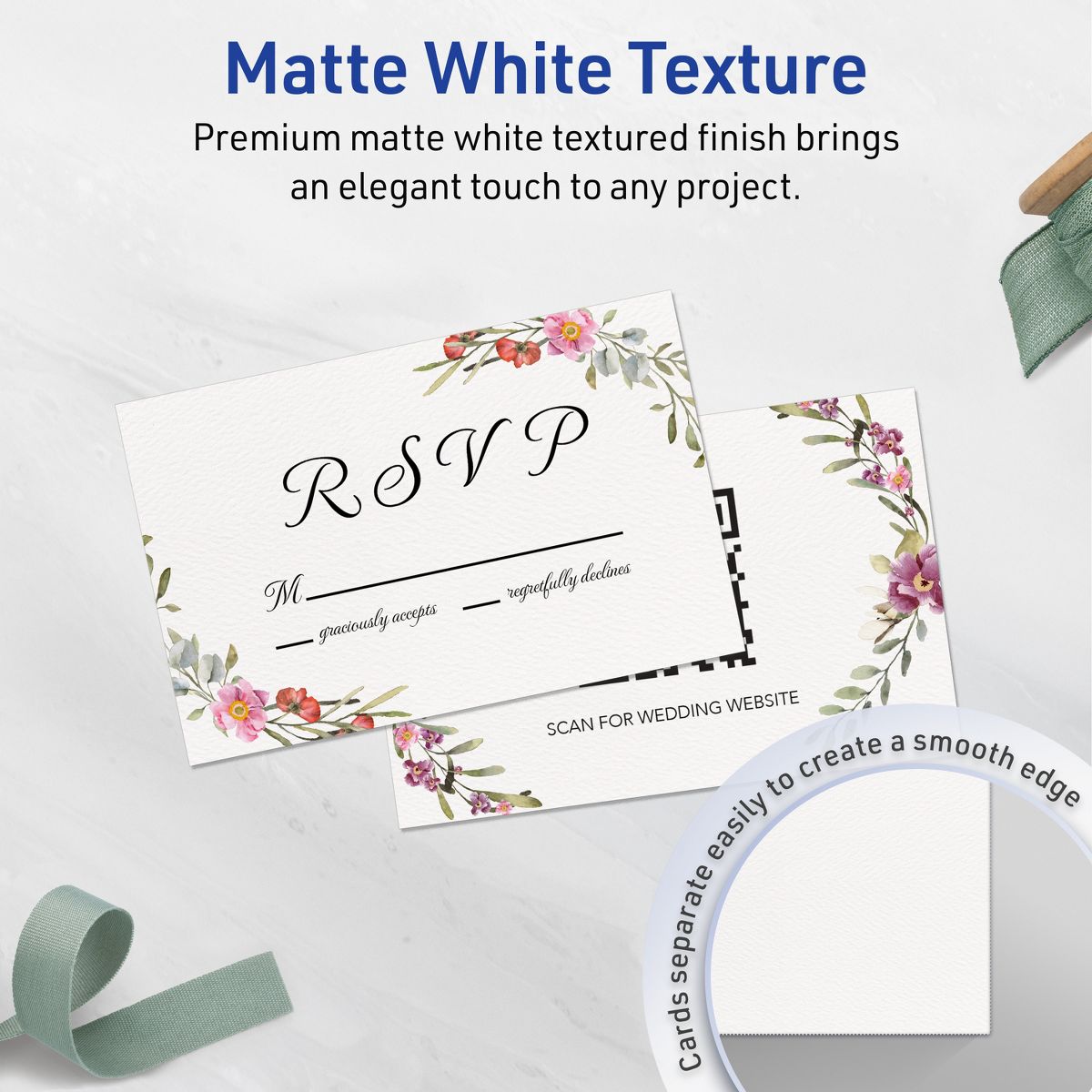 Avery Matte White Postcards, 4" x 6" Rectangle - thumbnail 3