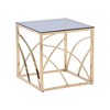 Stainless Steel Cube Coffee Table, Modern Coffee Table with Tempered Glass Top for Dining Room Kitchen Living Room - 4 of 4
