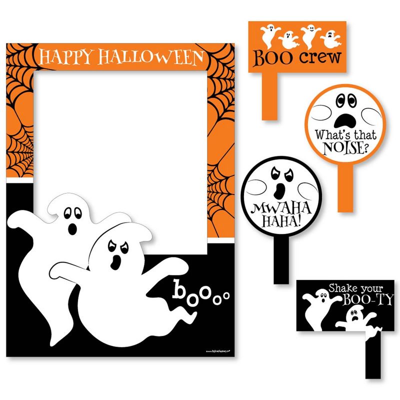 Big Dot of Happiness Spooky Ghost - Halloween Party Photo Booth Picture Frame and Props - Printed on Sturdy Material, 5 of 7