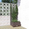 vidaXL Garden Planter with Trellis - Brown, Weather-Resistant PP, 15.7"x15.7"x47.8", Ideal for Climbing Plants and Outdoor Decor - 2 of 4