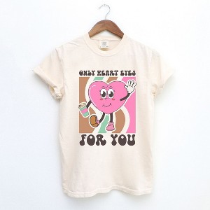 Simply Sage Market Women's Only Heart Eyes For You Short Sleeve Garment Dyed Tee - 1 of 4