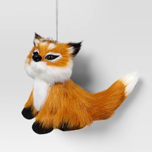 4" Christmas Faux Fur Animals Fox - Wondershop™ - 1 of 3